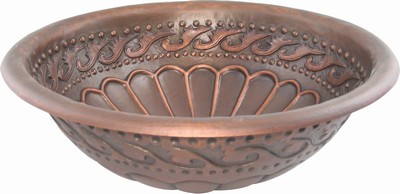 Round Copper Bath Sink - Scoops/Swoops