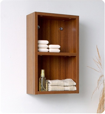 Linen Side Cabinet w/ 2 Open Storage Areas