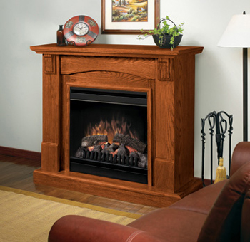 Fireplaces Traditional Compact Electric Fireplace In Oak Finish